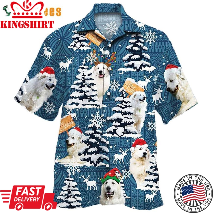 Great Pyrenees Dog Lovers Blue Tribal, Xmas Trendy Hawaiian Shirt Perfect Gifts For Your Loved Ones