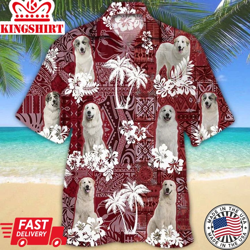 Great Pyrenees Hawaiian Shirt, Gift For Dog Lover Shirts, Men's Hawaiian Shirt