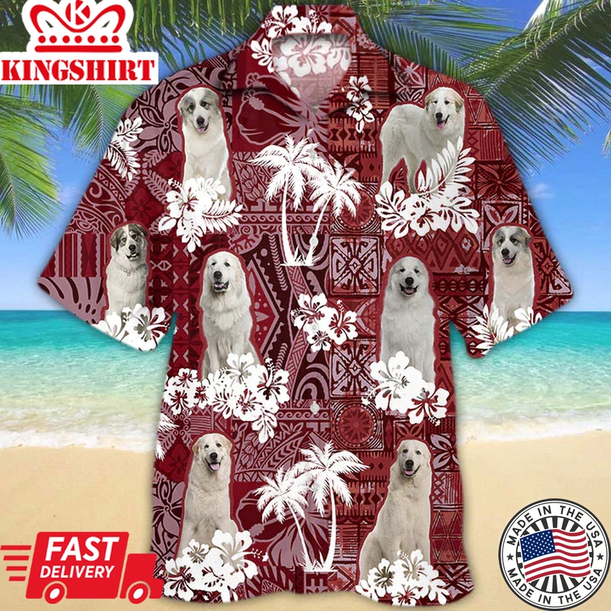 Great Pyrenees Trendy Hawaiian Shirt, Gift For Dog Lover Shirts, Men's Trendy Hawaiian Shirt