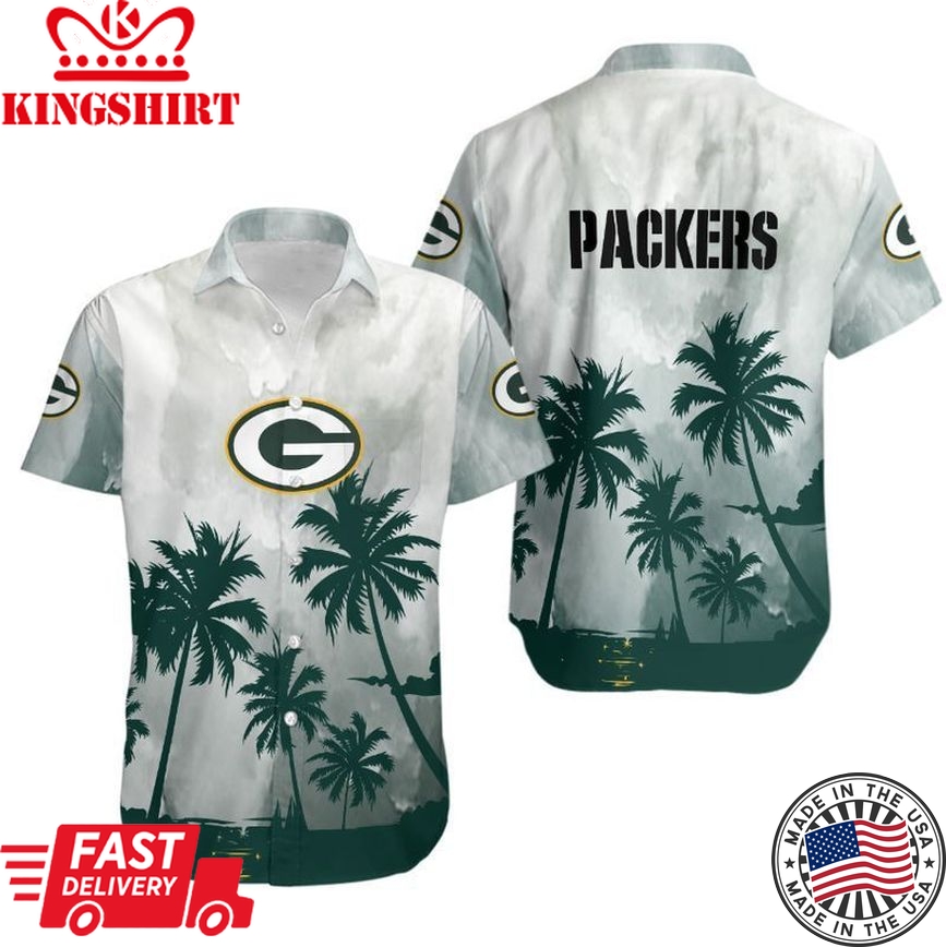 Green Bay Packers Coconut Trees NFL Gift For Fan Hawaiian Graphic Print Shirt