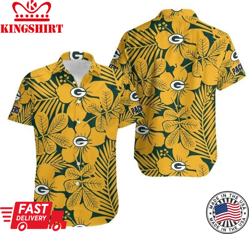 Green Bay Packers Flower Hawaii Shirt And Shorts: Summer Collection H97