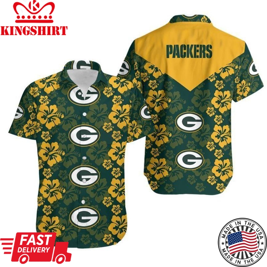 Green Bay Packers Flowers Hawaii Shirt And Shorts: Summer Collection H9