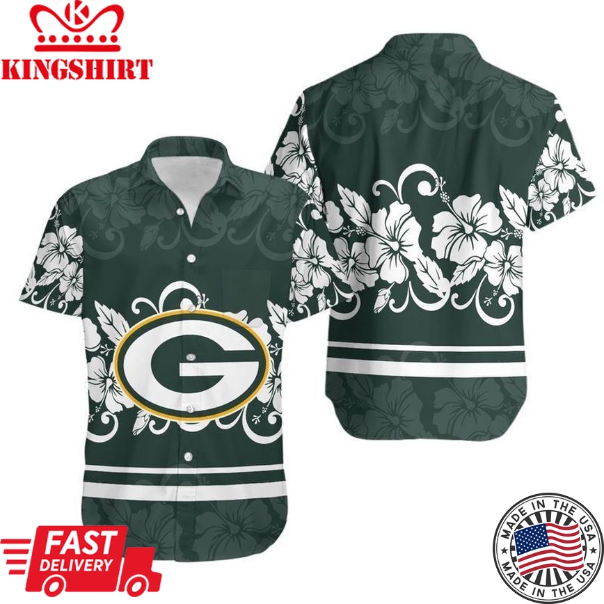 Green Bay Packers Hibiscus Flowers Hawaii Shirt And Shorts: Summer Collection