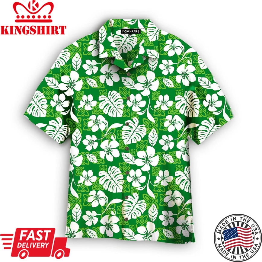 Green Seamless Aloha Trendy Hawaiian Shirt