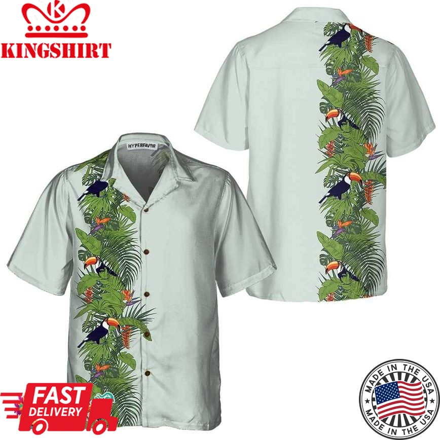 Green Toucan Paradise Hawaiian Shirt, Tropical Toucan Shirt For Men & Women