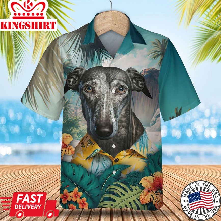 Greyhound Tropical Getaway - Discover the Magic of Hawaii with this Vibrant Trendy Hawaiian Shirt