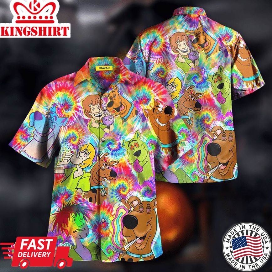 Groovy Scooby-Doo Hawaiian Shirt, Summer Holiday Family Aloha Hawaiian Beach Shirt