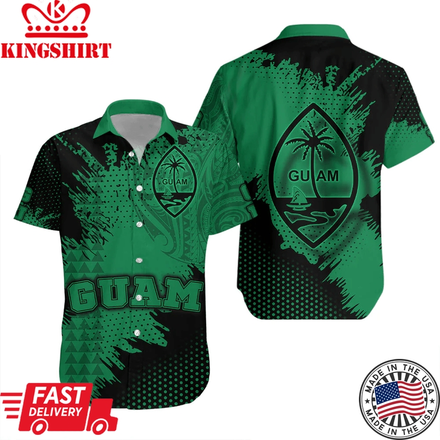 Guam Coat Of Arms Green Cool Trendy Hawaiian Shirt