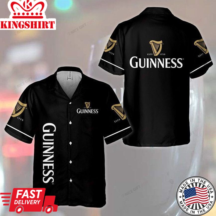 Guinness Aloha Hawaiian Themed Vacation Shirt