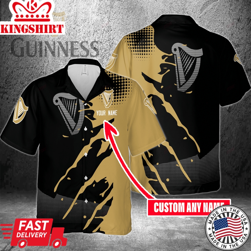 Guinness Custom Name on Personalized Hawaiian Shirt