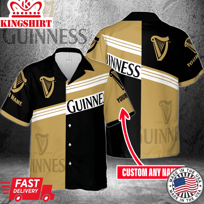 Guinness Personalized Aloha Shirt With Your Name