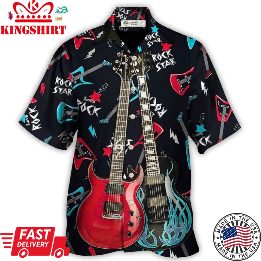 Guitar All I Need Is Playing Music Hawaiian Shirt