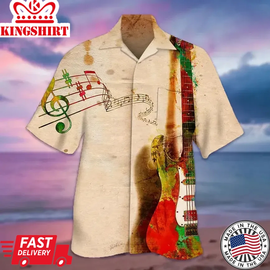 Guitar & Phonogram Trendy Hawaiian Shirt