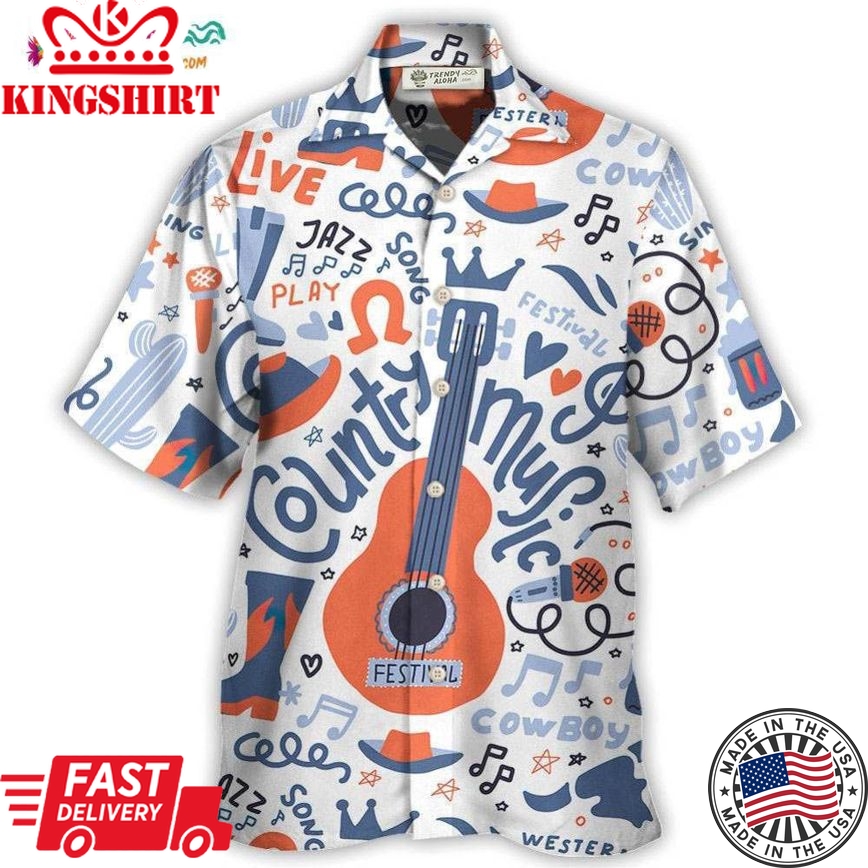 Guitar Country Music Festival Elements Hawaiian Shirt