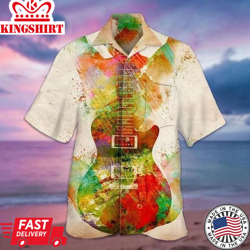 Guitar Girl Trendy Hawaiian Shirt