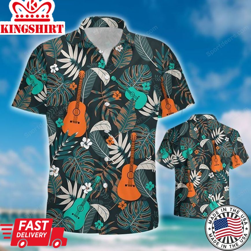 Guitar Hawaiian Shirt, Summer Gift, Hawaiian Shirts For Men, Aloha Beach Shirt