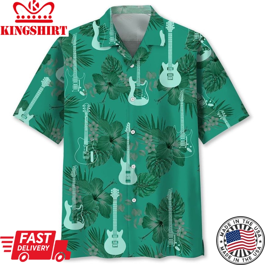 Guitar Kelly Green Trendy Hawaiian Shirt