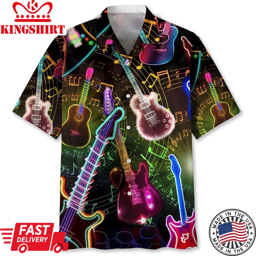 Guitar Light Trendy Hawaiian Shirt