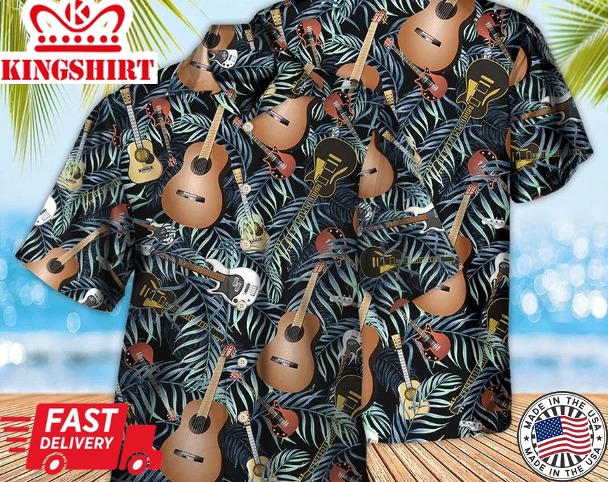 Guitar Love Life Style Cool - Trendy Hawaiian Shirt, Aloha Short Sleeve Button Down, Gift For Family, Hawaiian Set Gift, Funny Trendy Hawaiian Shirt.