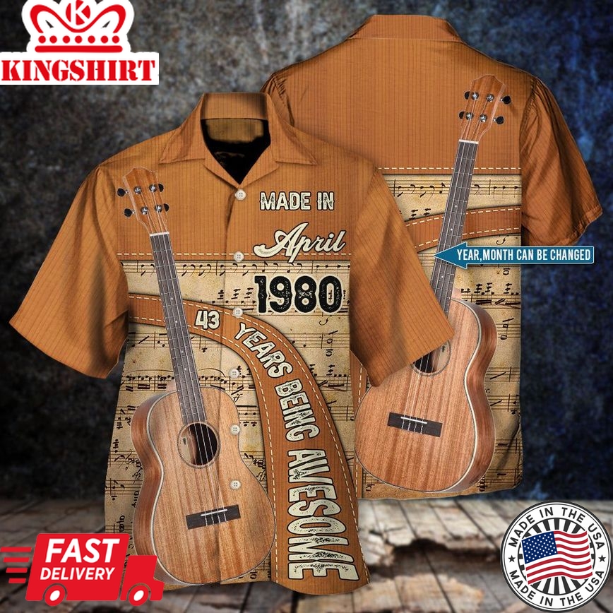 Guitar Love Years Of Being Awesome Personalized Hawaiian Shirt Personalized Photo Gifts