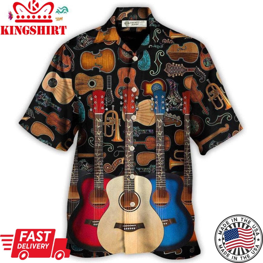 Guitar Lover Happy Life With Music Hawaiian Shirt