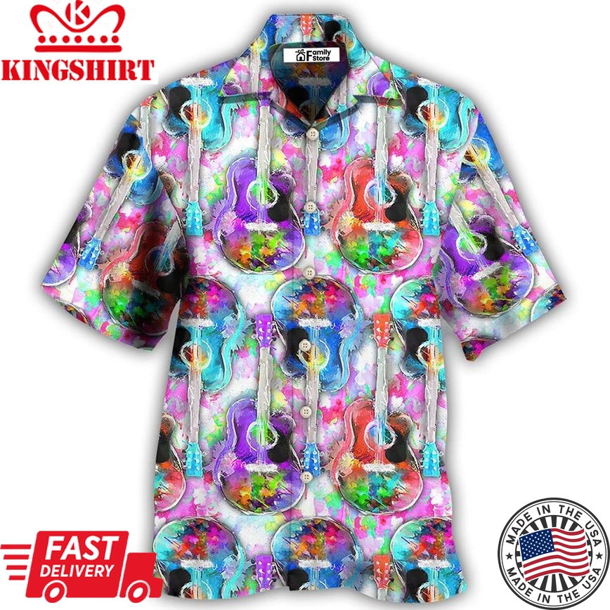 Guitar Mix Color Hawaiian Shirt