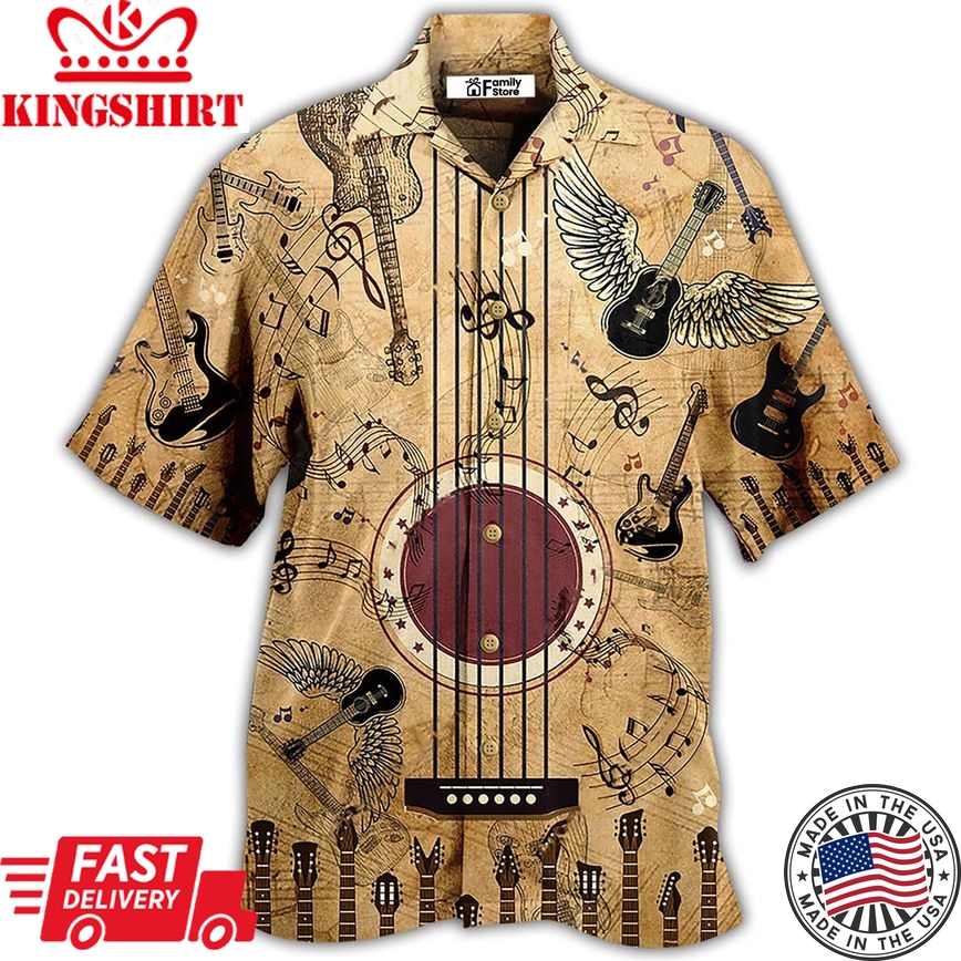 Guitar Music Amazing Guitar Vintage Hawaiian Shirt