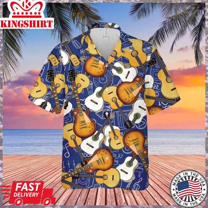 Guitar Music Pattern Trendy Hawaiian Shirt