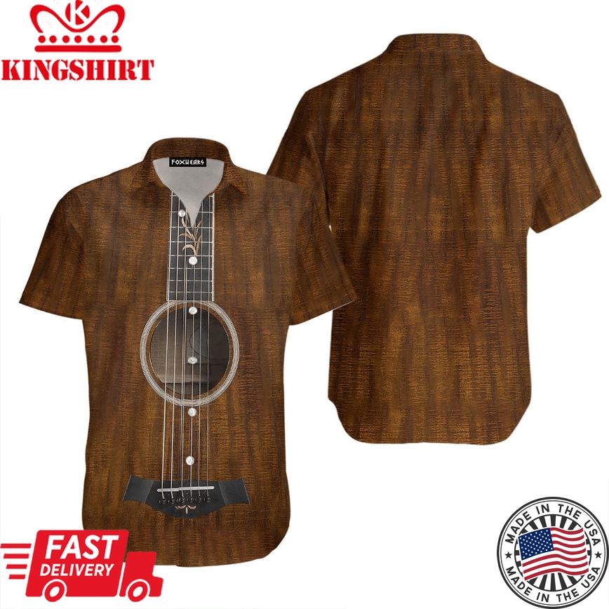 Guitar Pine Trendy Hawaiian Shirt For Aloha Shirt