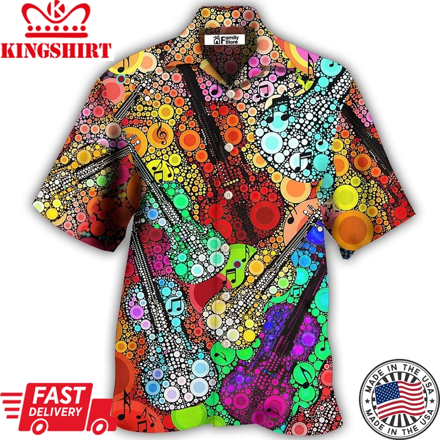 Guitar Scroll Bubble Hawaiian Shirt