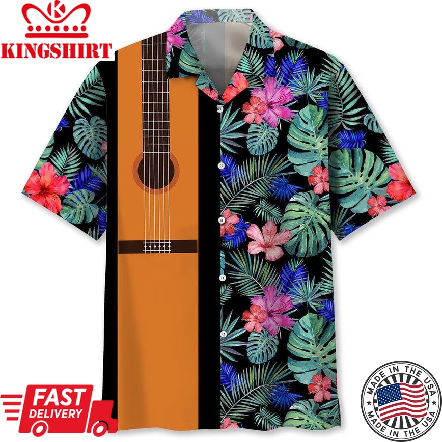 Guitar Tropical Hawaii Trendy Hawaiian Shirt