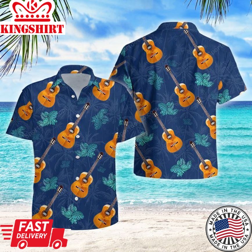 Guitar - Tropical Hawaiian Shirt, Summer Gift, Hawaiian Shirts For Men, Aloha Beach Shirt