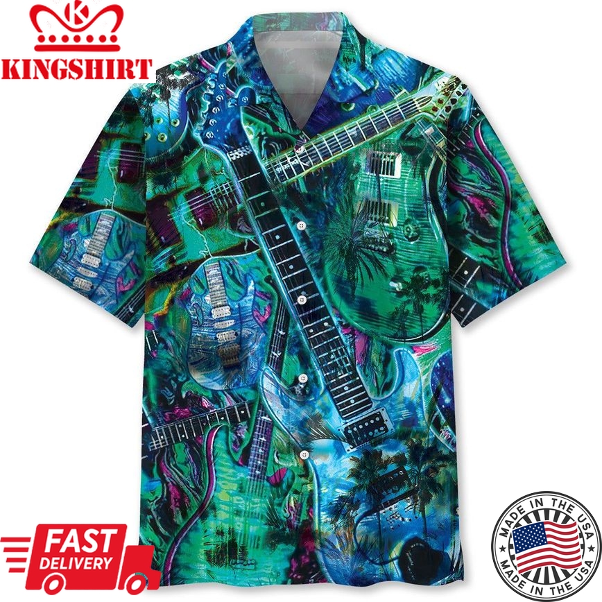 Guitar Tropical Trendy Hawaiian Shirt