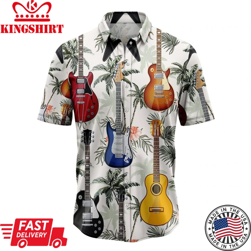 Guitar Tropical Vintage Hawaiian Shirt, Summer Gift, Hawaiian Shirts For Men And Women Aloha Beach Shirt