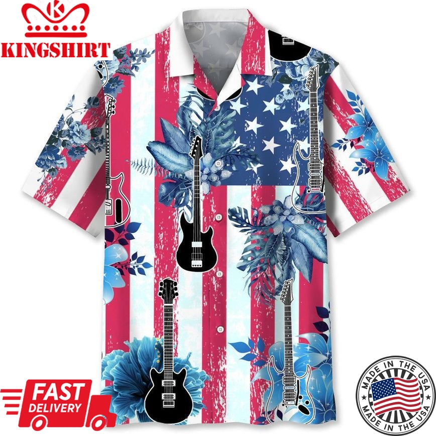 Guitar Usa Nature Trendy Hawaiian Shirt