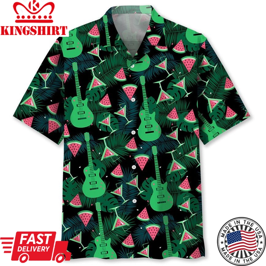 Guitar Watermelon Trendy Hawaiian Shirt