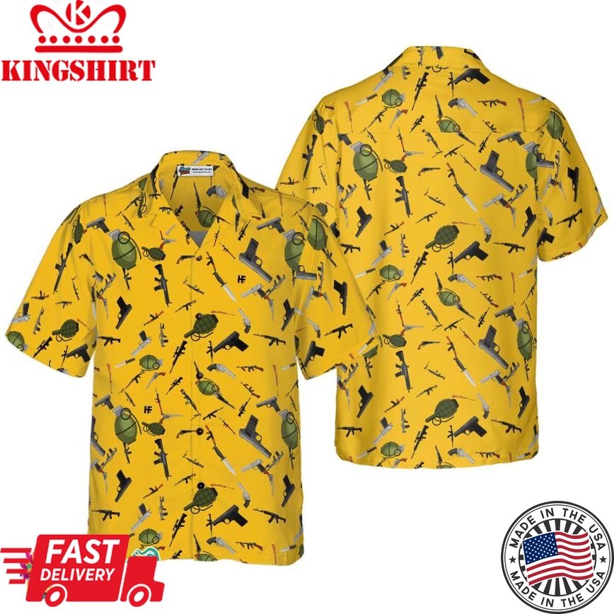 Gun Military Gear Hawaiian Shirt