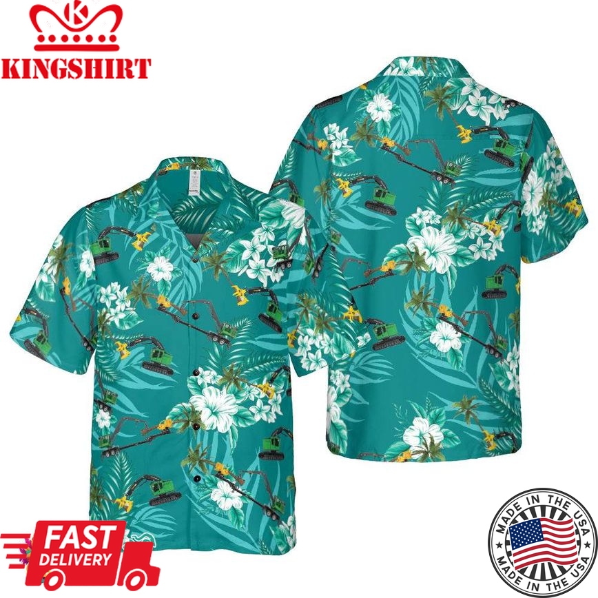 Gus Runde Teal Hawaiian Shirt