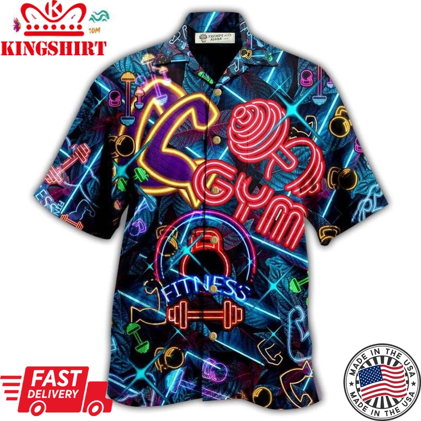 Gym Love Fitness Neon Style Hawaiian Shirt