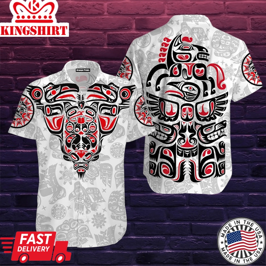 Haida Native American Trendy Hawaiian Shirt For