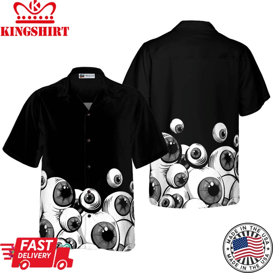 Half Shirt Scary Eyes Goth Hawaiian Shirt