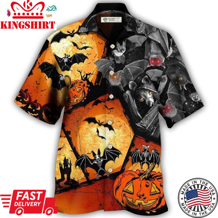 Halloween Bat Pumpkin Scary Hawaiian Shirt