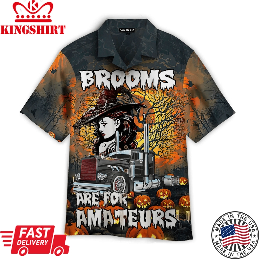 Halloween Brooms Are For Amateurs Trendy Hawaiian Shirt Aloha Shirt