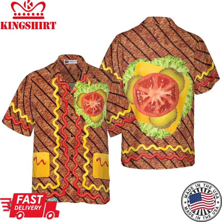 Halloween Burger Costume Shirt Hawaiian Shirt