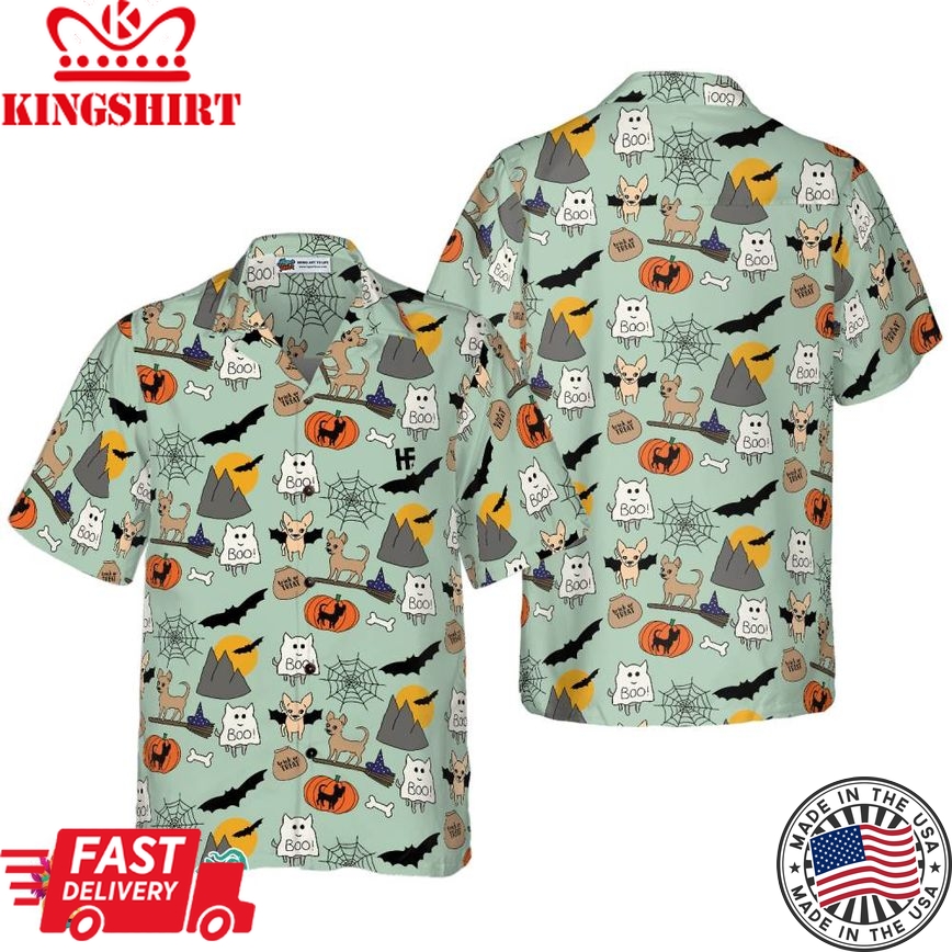 Halloween Chihuahua Shirt For Men Hawaiian Shirt