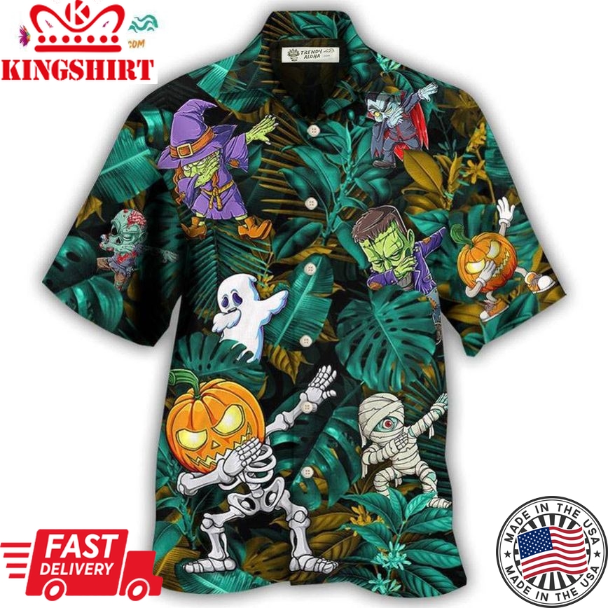 Halloween Dabbing Skeleton Zombie Style Hawaiian Shirt