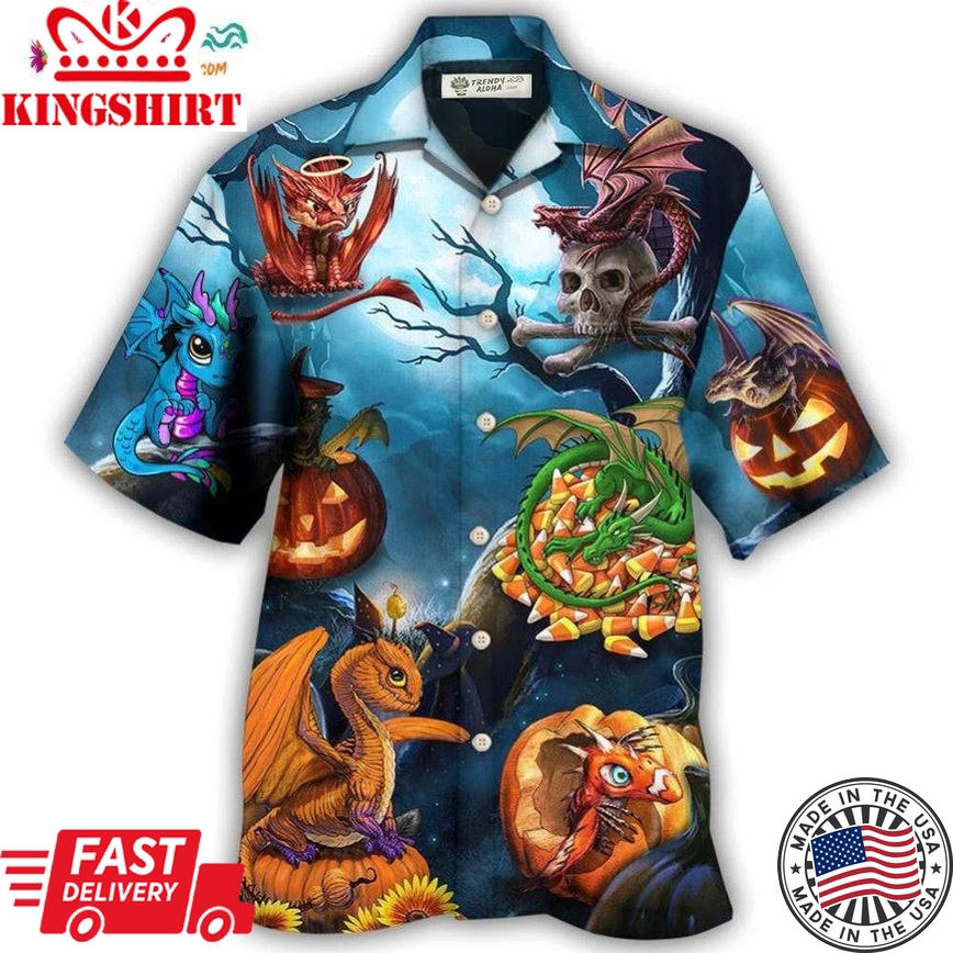 Halloween Dragon Pumpkin Scary Sky Night Hawaiian Shirt