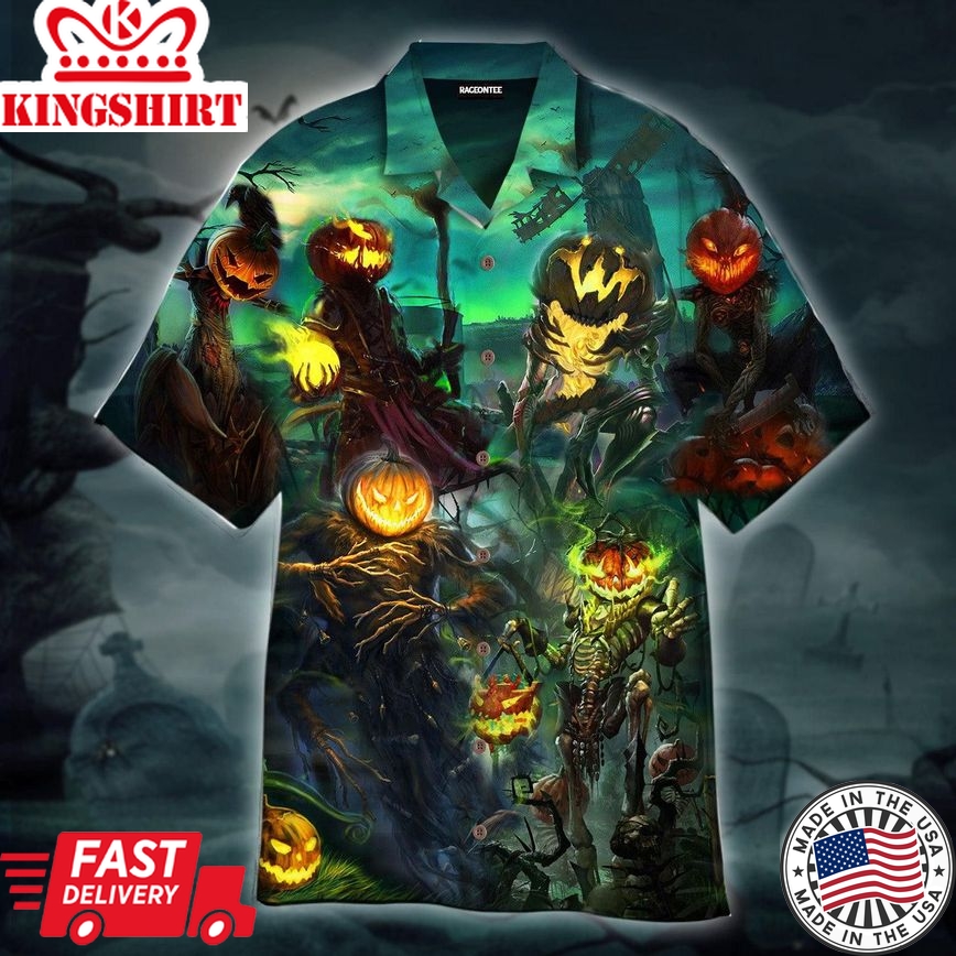 Halloween Pumpkin King Trendy Hawaiian Shirt For