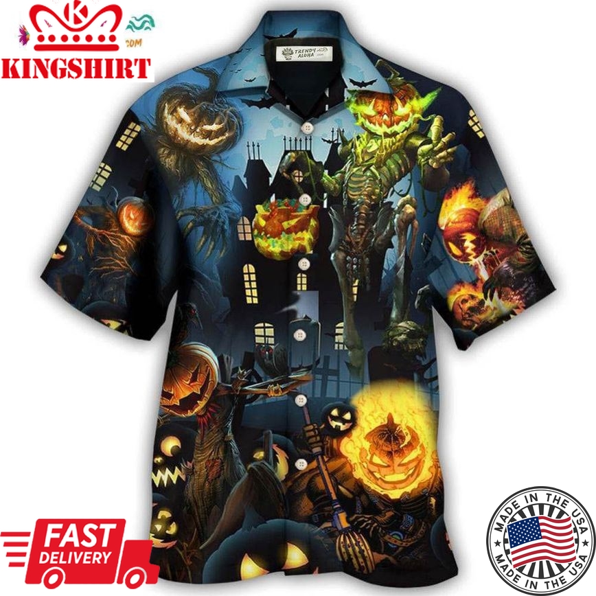 Halloween Pumpkin Scary Sky Night Hawaiian Shirt