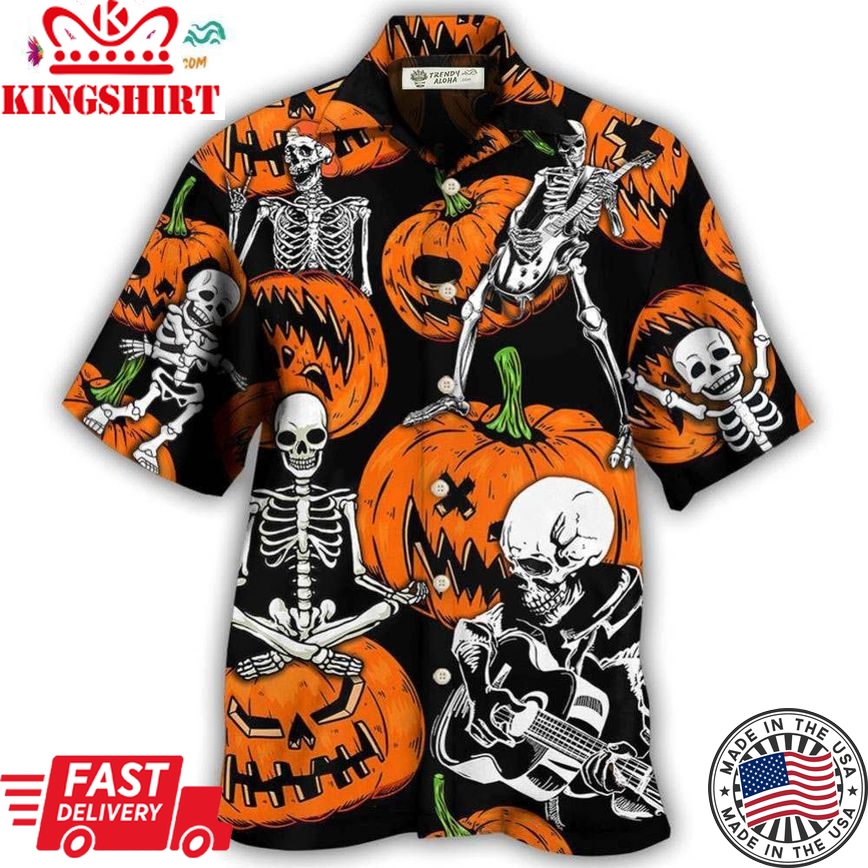 Halloween Skeleton Pumpkin Scary Hawaiian Shirt